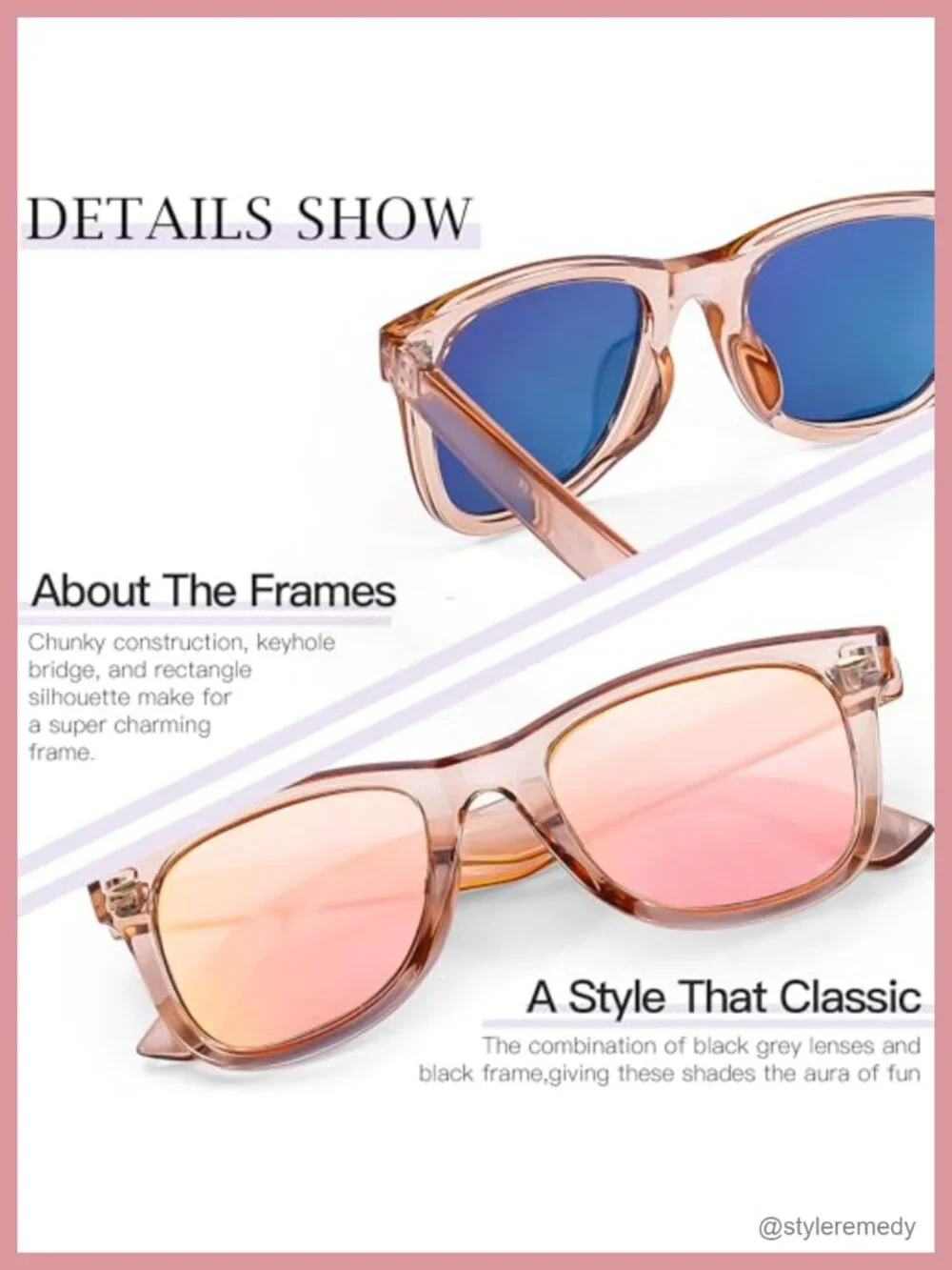 Medium Square Mirror Sunglasses UV400 Polarized Unisex